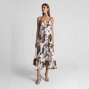 Reiss Mabel Print Plunge Neck Maxi Dress